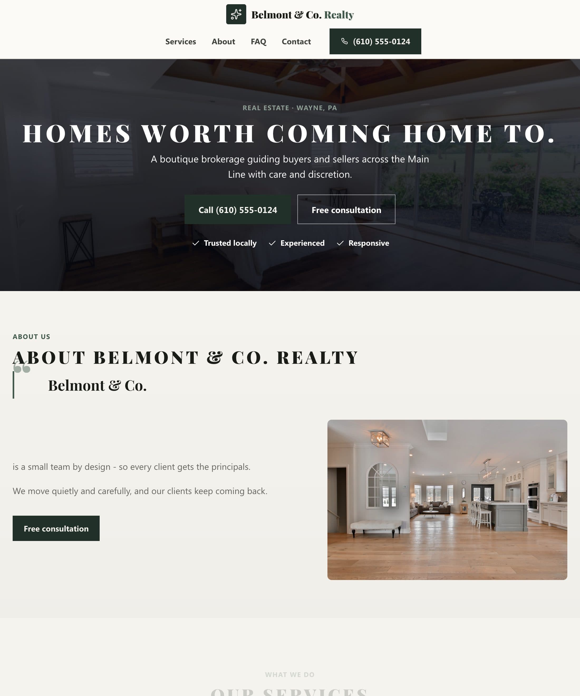 Belmont & Co. Realty website built by Patsy