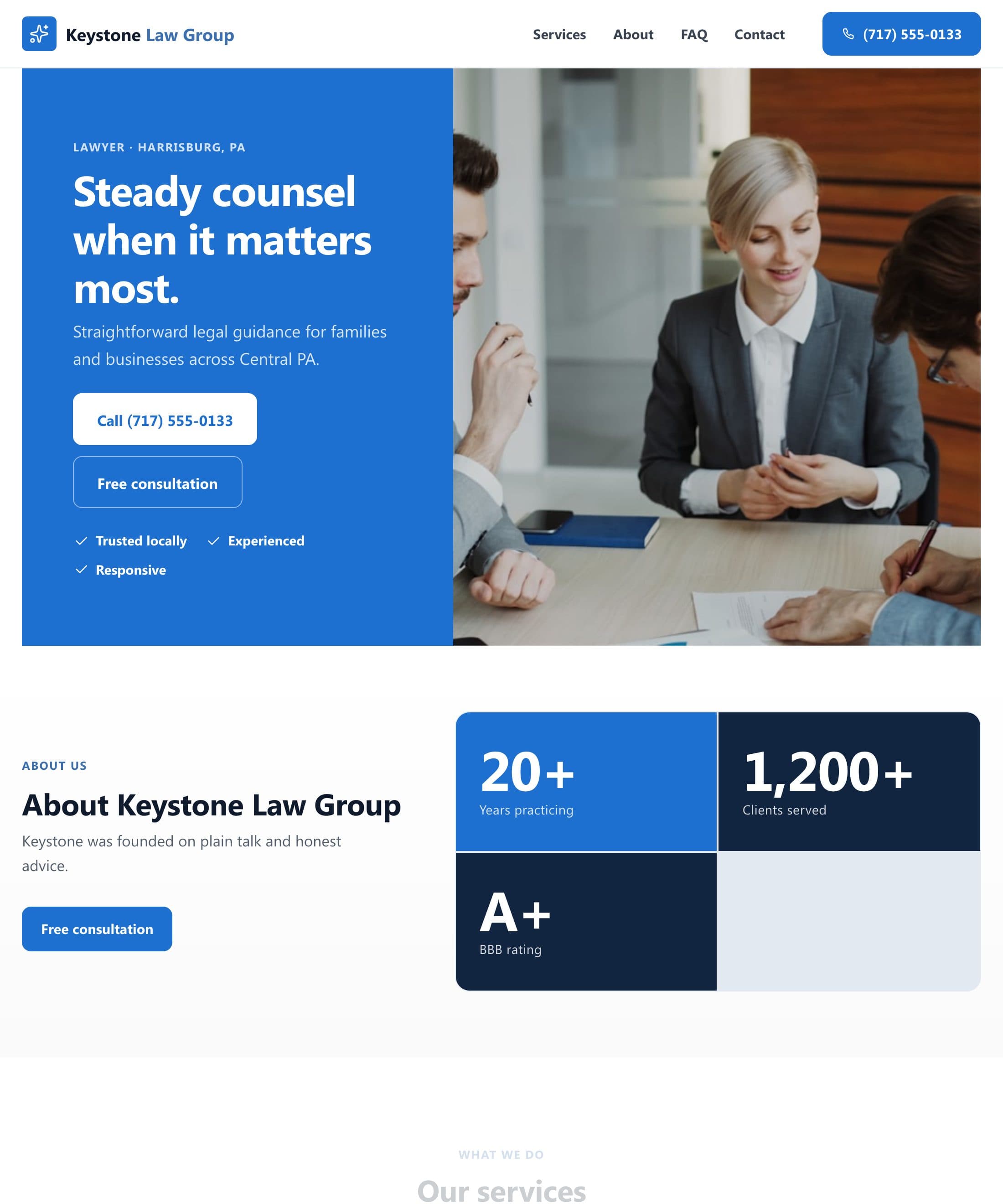Keystone Law Group website built by Patsy