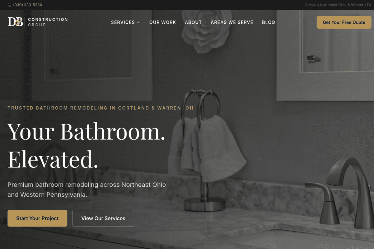 Ohio Bathroom Pros website