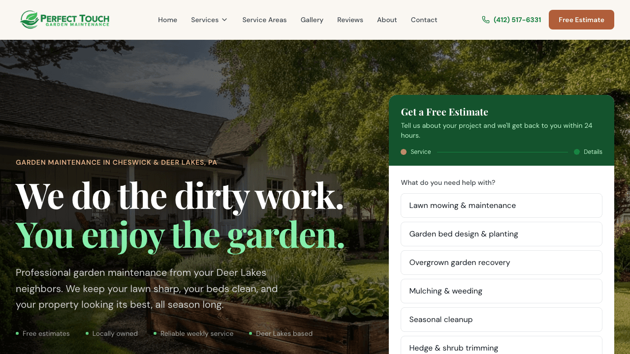 Perfect Touch Garden Maintenance website